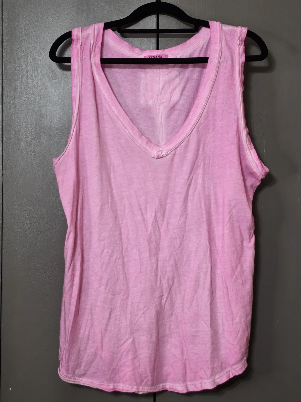 Zenana Outfitters Pink V-Neck Tank Top - Picture 2 of 4